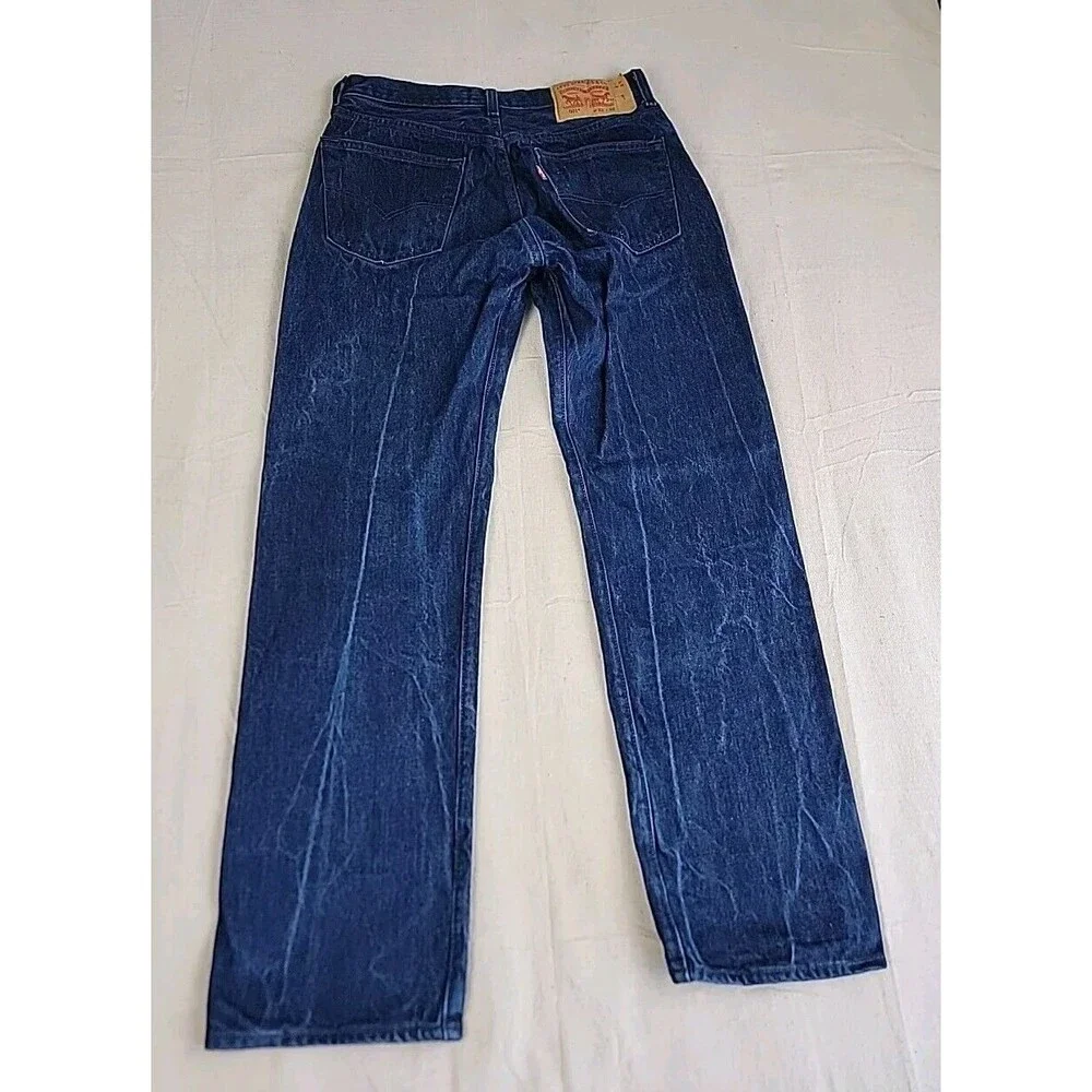 Levis Mens 501 30x30 * Jeans Straight Button Fly‎ Mid Rise Cotton Dark Blue